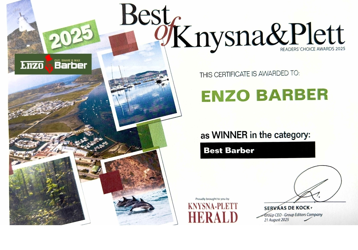 Enzo Barber - Best of Knysna 2024 Gents Hair, Shave & Wax
